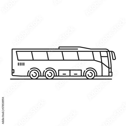 Passenger tour or school bus emblem, sprinter transport sign. Vector tour bus logo, public city transport stop sign. Tourists transportation vehicle