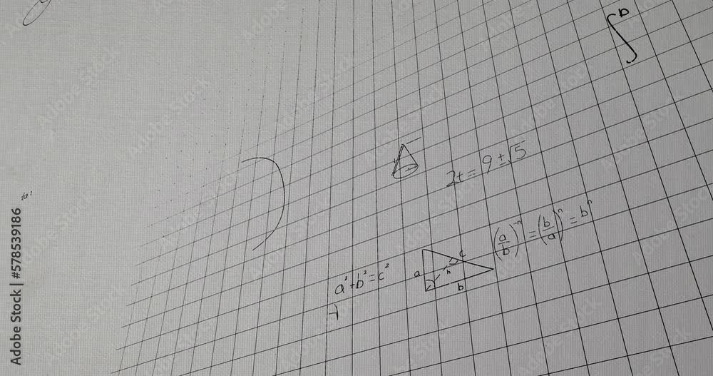 Animation of mathematical data processing on grey background Animation of mathematical data processing on grey background