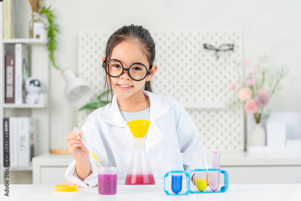 science and children concept girl