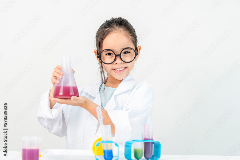 science and children concept girl