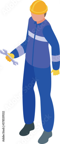 Gasman icon isometric vector. Gas industry. Factory pipeline