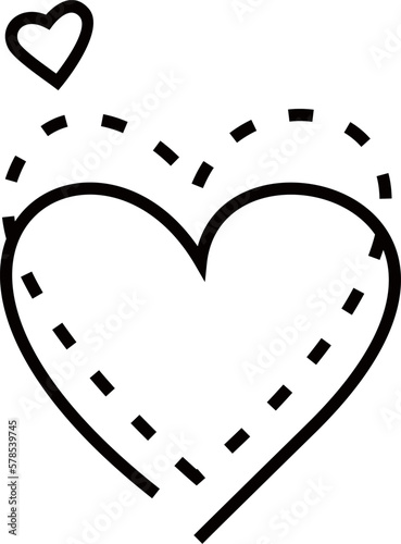 simple vector black and white cute heart icon