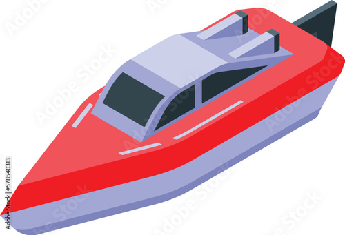 Lake boat icon isometric vector. Remote rc. Digital media
