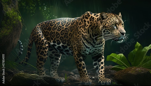 amazon jaguar digital art illustration  Generative AI