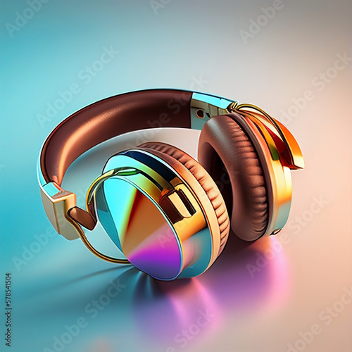 Leather Music Headphones - AI Generated