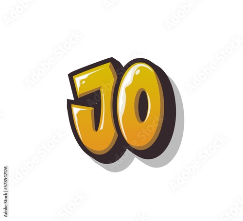 Vector Logo Graffiti Handlettering Initial Letter JO
