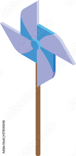 Breeze pinwheel icon isometric vector. Wind vane. Air paper