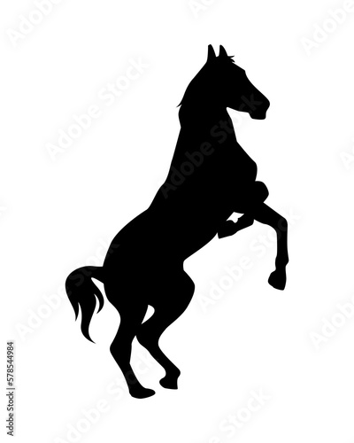 horse silhouette. jumping horse. side view. concept of animal, wildlife, farm, pet. vector illustration