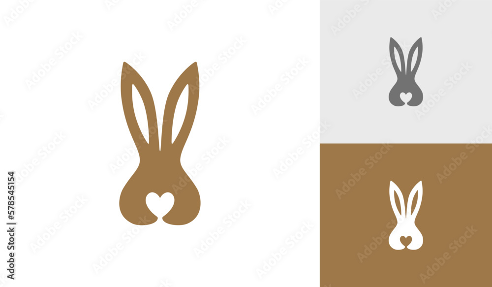 Rabbit with love symbol logo design vector Rabbit with love symbol logo design vector
