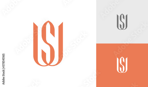 Letter WS or SW monogram logo design vector