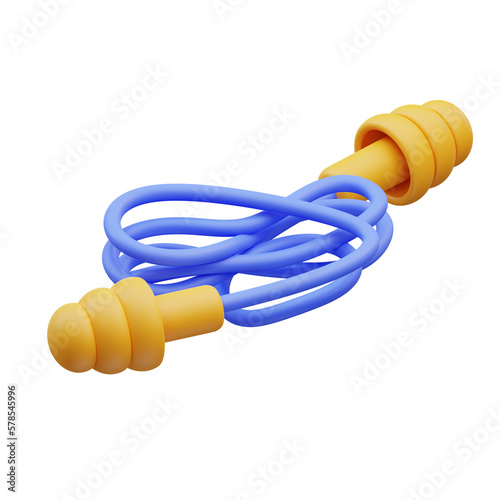 3d render Ear plug icon illustration, suitable for safety design themes, user manual themes, web, app etc
