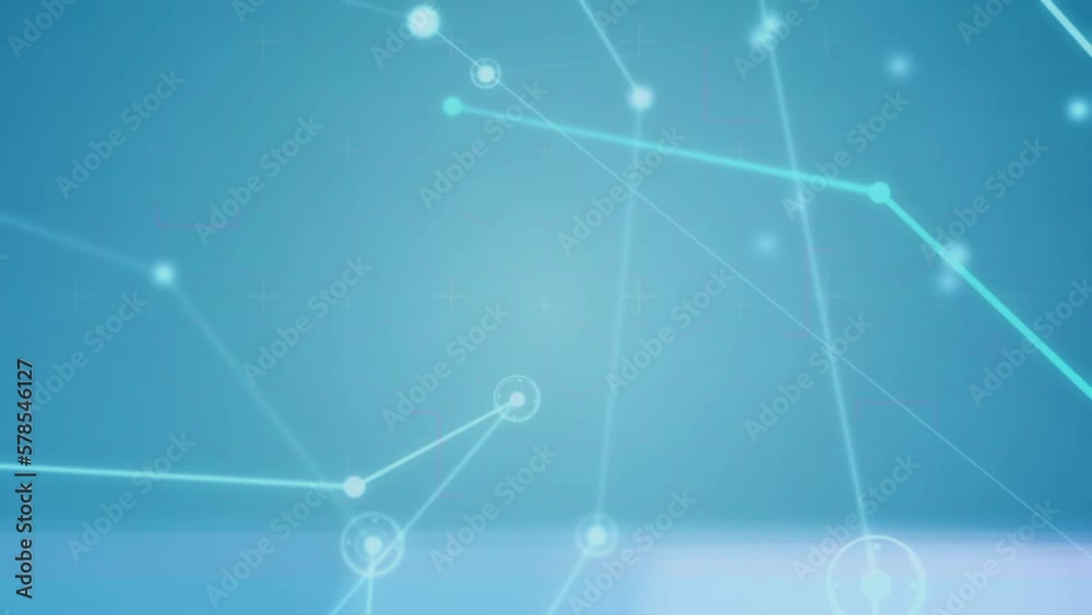 Animation of network of connections over shapes on black background Animation of network of connections over shapes on black background