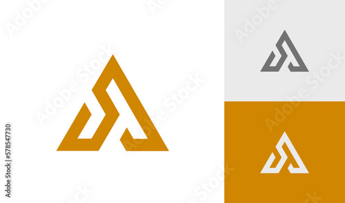 Abstract letter A or initial A monogram logo design vector