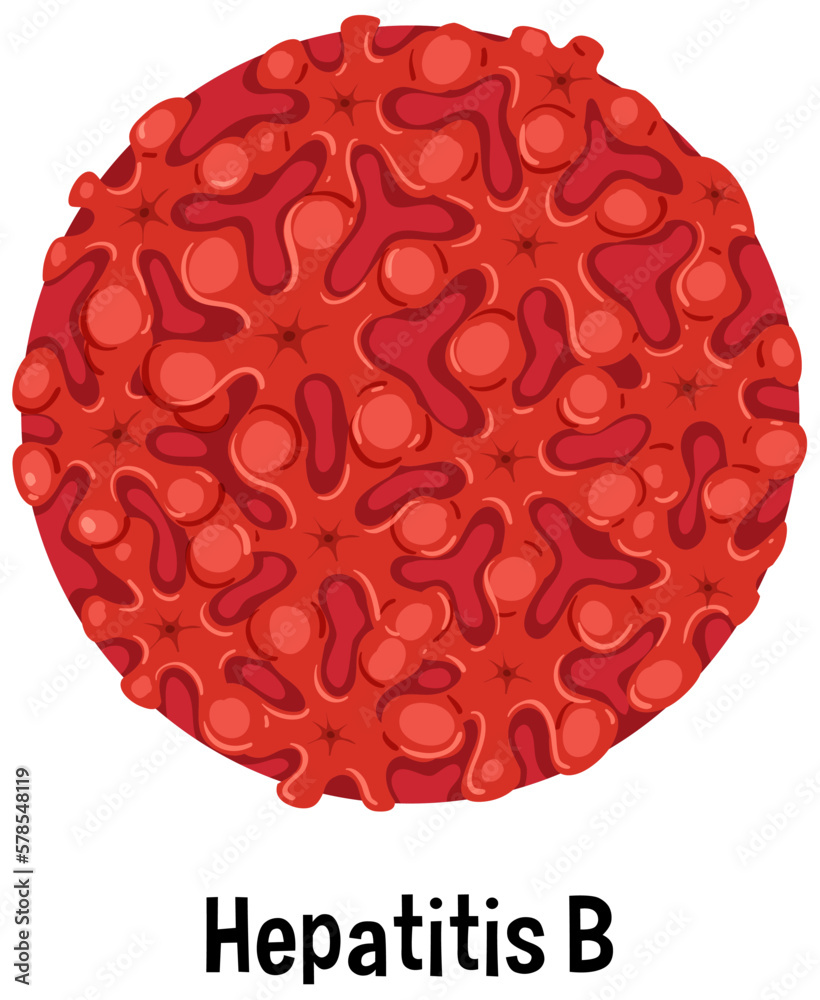 Hepatitis B virus with text Hepatitis B virus with text
