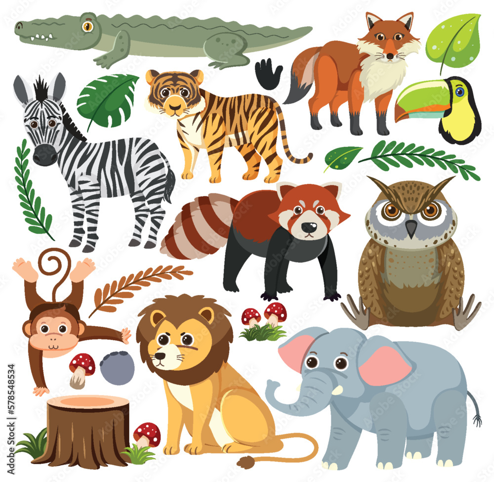 Obraz premium Set of mix animal character