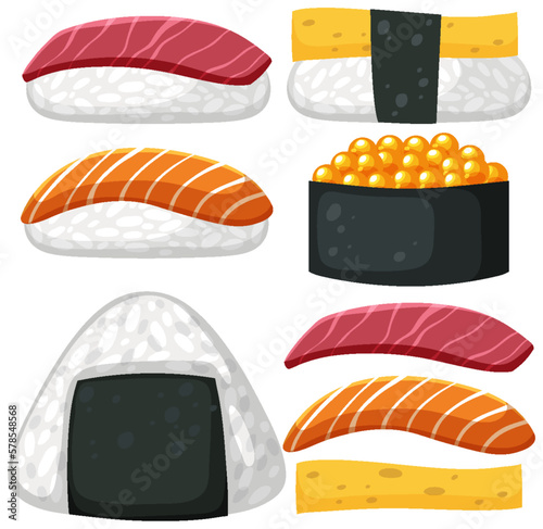 Japanese food with sushi set