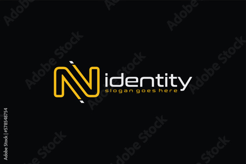 Luxury letter N with lines concept. Very suitable for symbol, logo, company name, brand name, personal name, icon and many more. photo