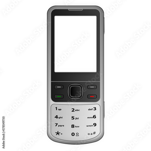 feature phone isolated on white background