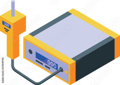 Valve gas detector icon isometric vector. Meter instrument. Leak monitor