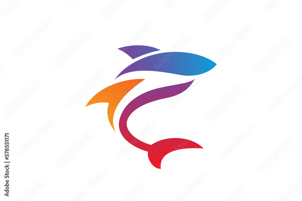 Abstract Shark Logo Design Abstract Shark Logo Design