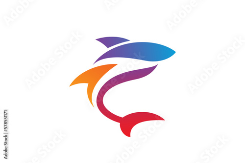 Abstract Shark Logo Design
