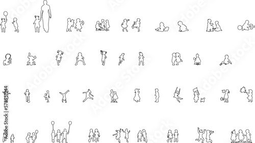 sketch vector illustration of child's behavior at play