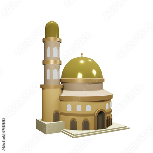 golden dome of the mosque 3d illustration (ID: 578553583)