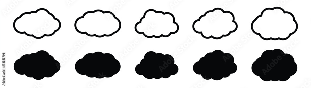 cloud icon set. weather and cumulus icon sign symbol collection, vector illustration cloud icon set. weather and cumulus icon sign symbol collection, vector illustration