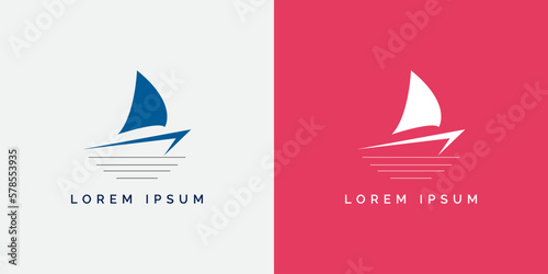 Sailboat Logo Design Vector With Simple Concept