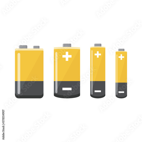 Batteries vector illustration on white background. Batteries can help your living, toys, clock, light, work. It is better to keep some spare batteries at home, In case of power outage. AA Battery.