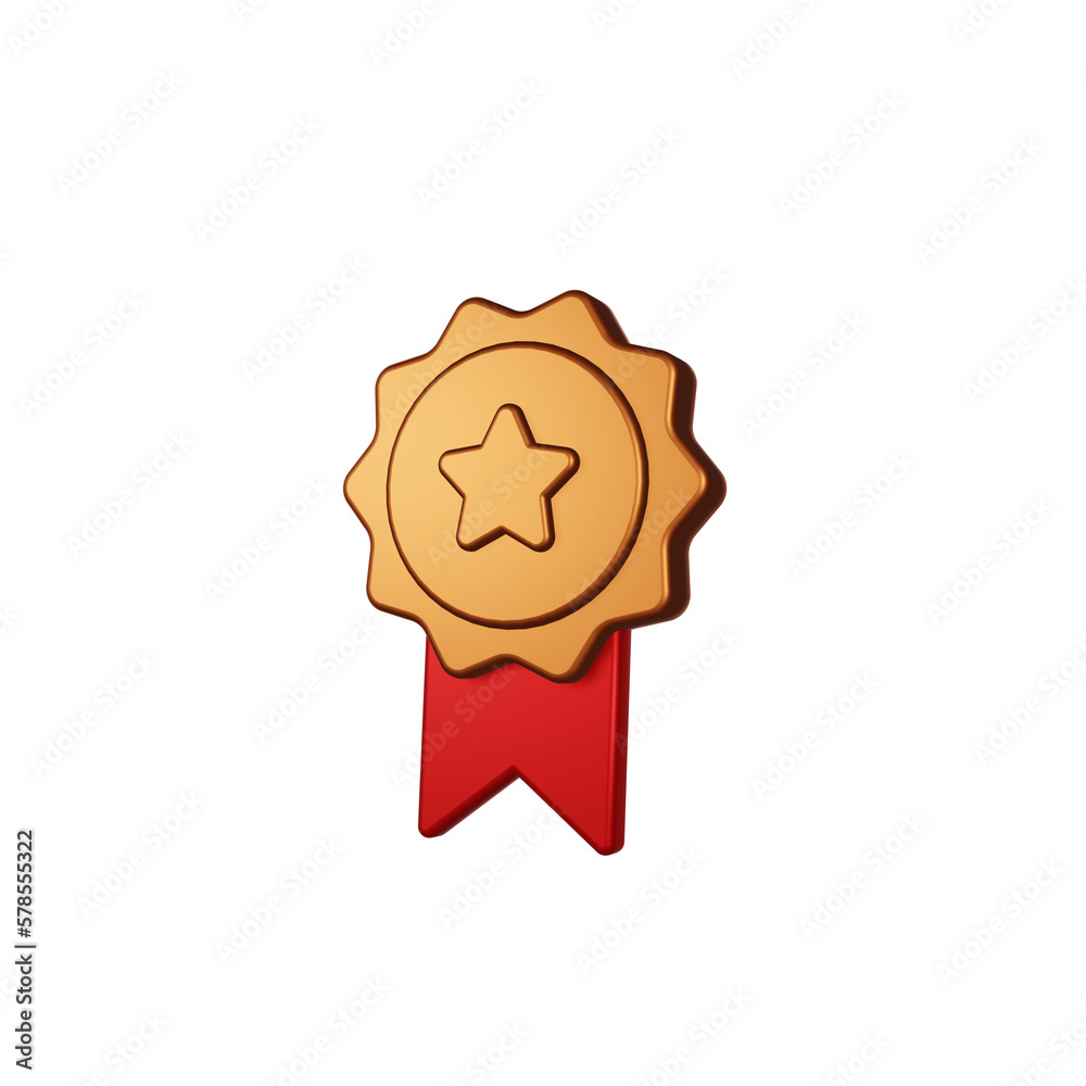 3D Render Bronze Medal Icon Illustration 3D Render Bronze Medal Icon Illustration