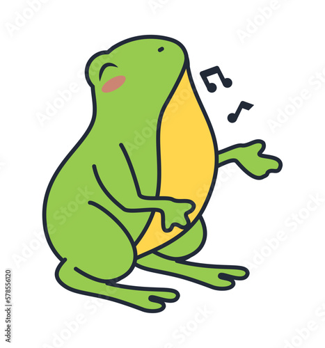 frog amphibian singing character