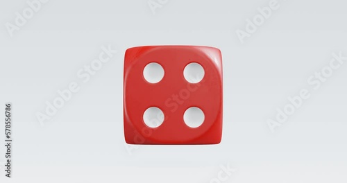 3d render of rolling dice with motion blur for casino or gambling concept, set of 6 with different final numbers.