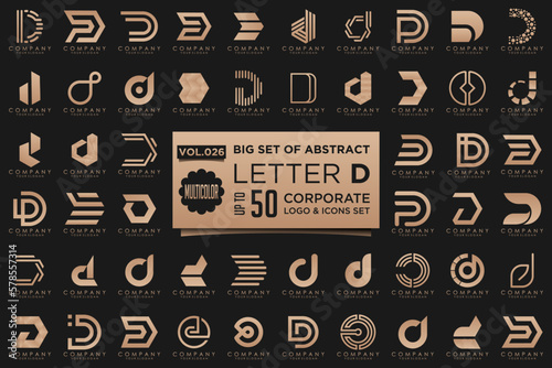 abstract letter D logo icon set. design for business of luxury, elegant, simple.