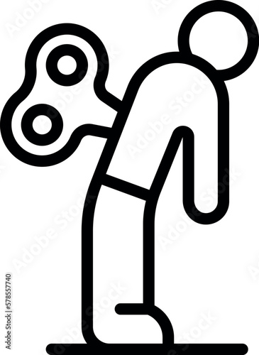 Key burnout icon outline vector. Work employee. Sad busy
