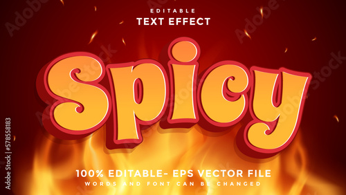 3d Gradient Word Spicy Editable Text Effect Design, Effect Saved In Graphic Style