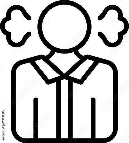 Burnout icon outline vector. Work stress. Sad person