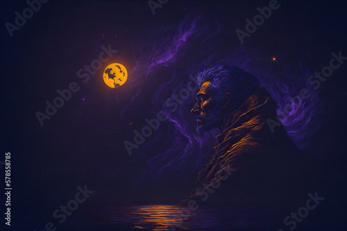 Obraz na płótnie background with moon w salonie