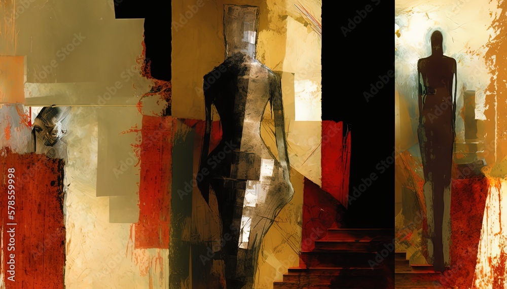 abstract paint of human body shape, Generative Ai