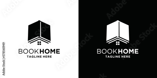 book design logo template and library learning home design house