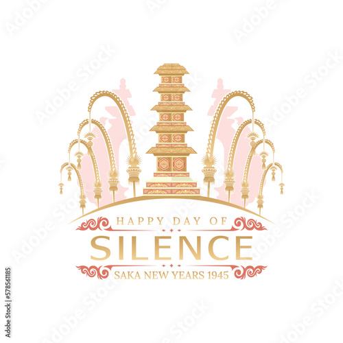 Bali's Day Of Silence And Hindu New Year Vector Illustration fit for Poster Banner and Template, Indonesain Bali's Nyepi Day, Hari Nyepi, Hindu Statue