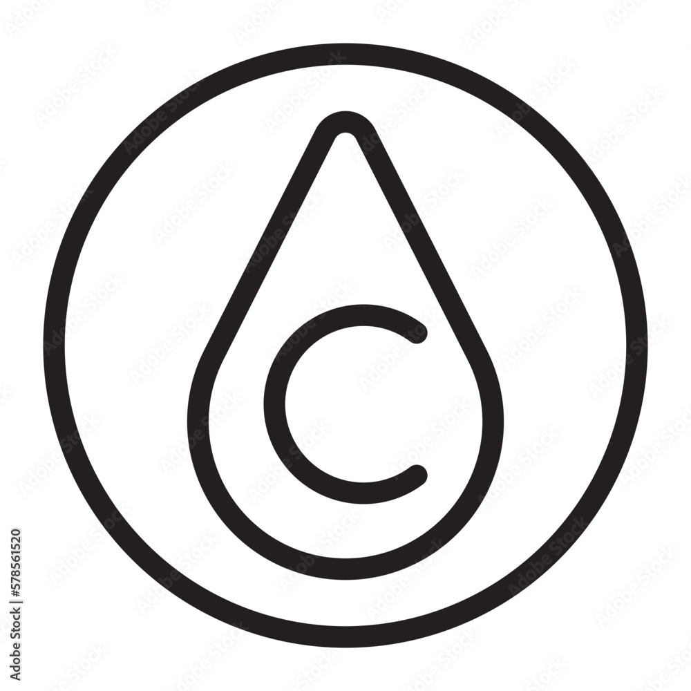 Vitamin c line icon
