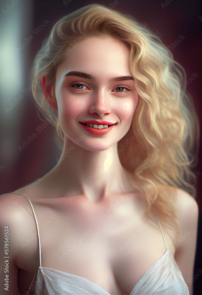 Illustration of beautiful girl ,beautiful full-body portrait of