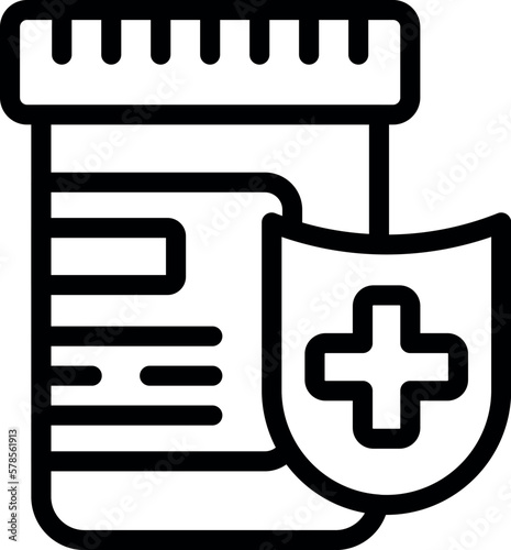 Medical pill box icon outline vector. Care insurance. Patient care