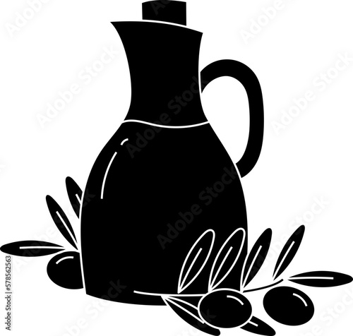 Olive Oil illustration, icon, element for decoration. 