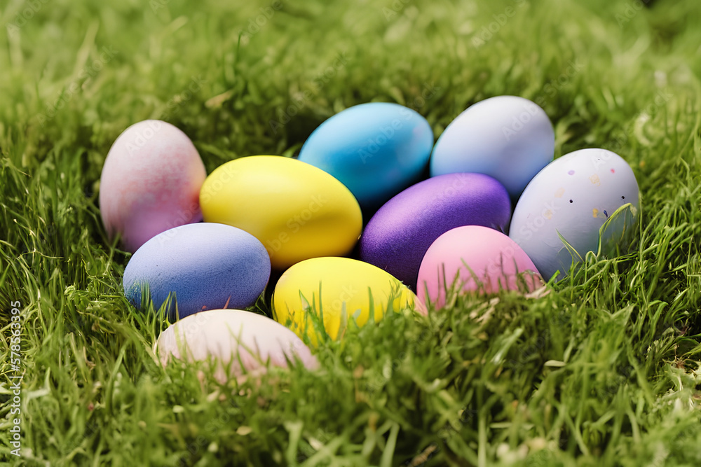 Hunting for Easter Treasures: A Collection of Colorful Eggs