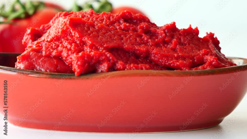 Tomato paste with ripe tomatoes.
