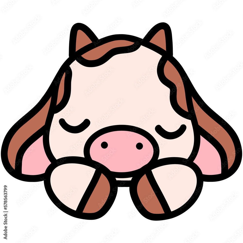 Naklejka premium Cute cow, cow illustration, baby cow, animal illustration