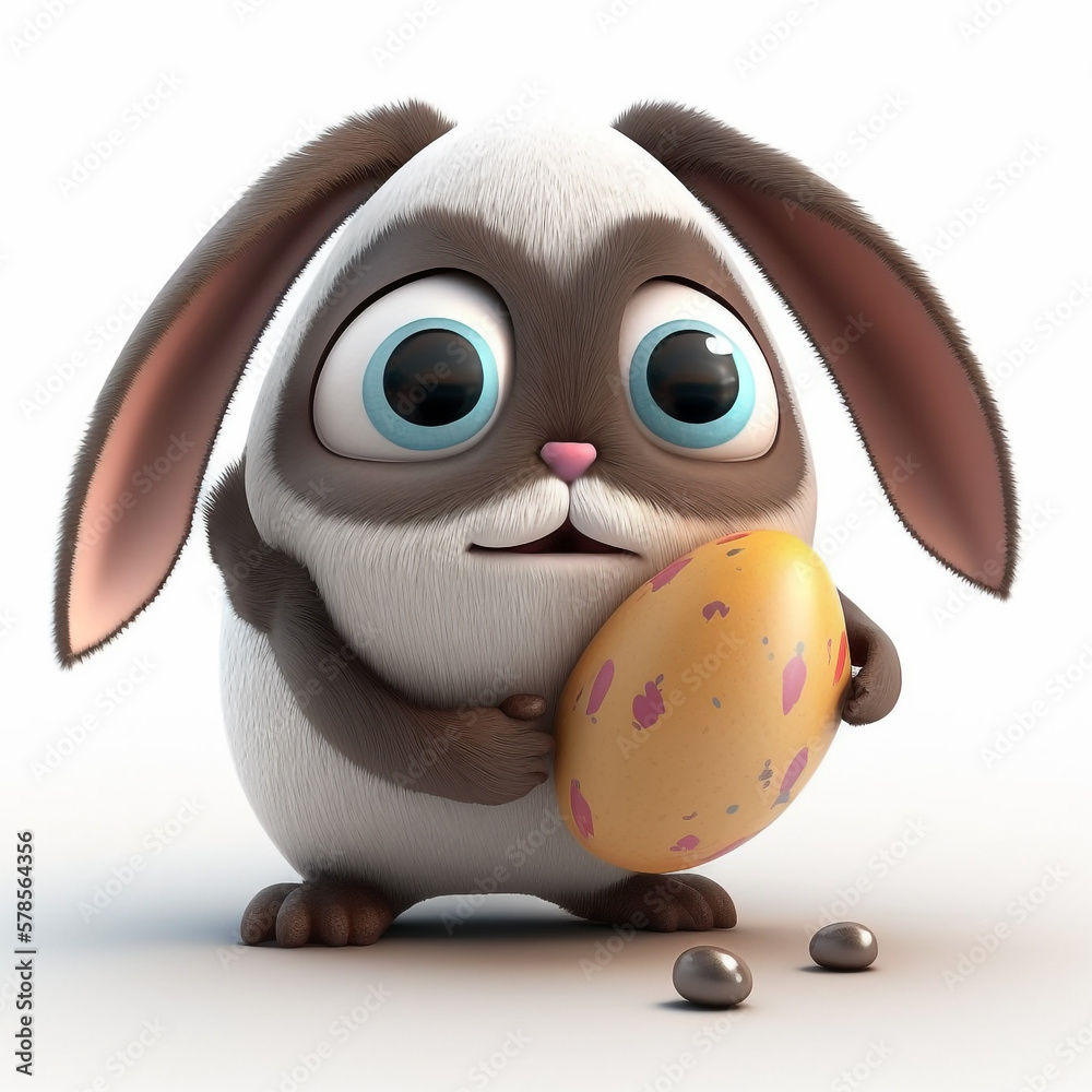 Adorable Easter Bunny created with Generative AI Technology