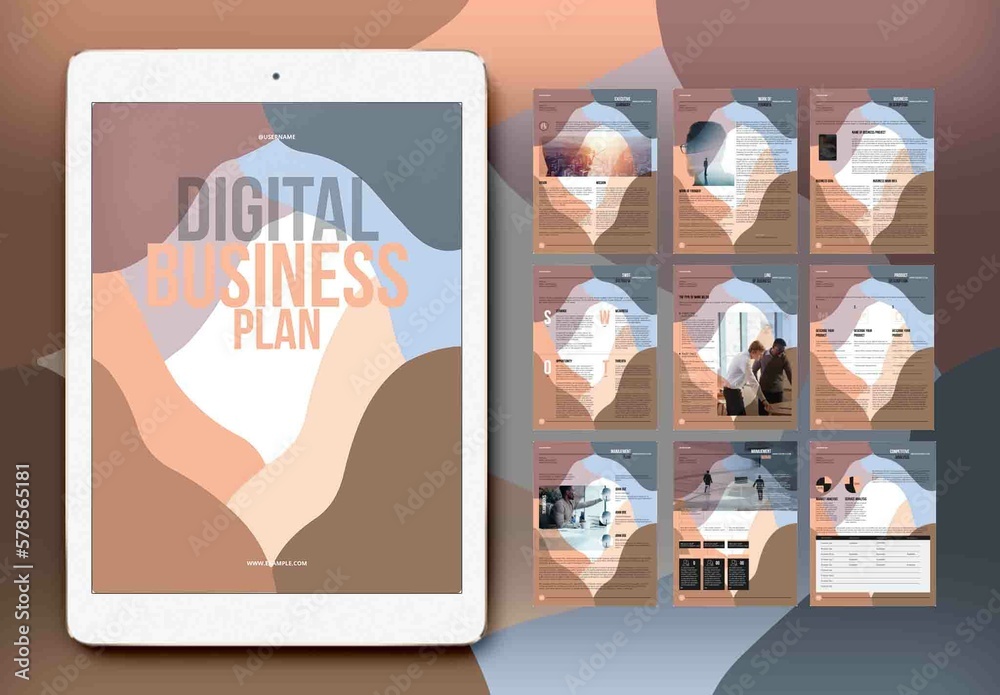Modern Digital Business Plan Layouts Stock Template Adobe Stock